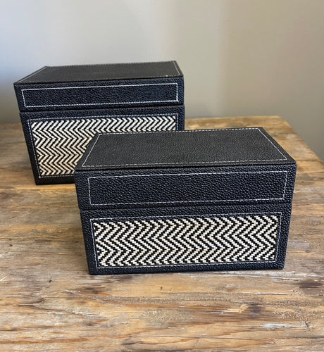 Black & Cream Fabric Box