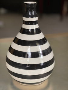 Black and White Stripe Vessel
