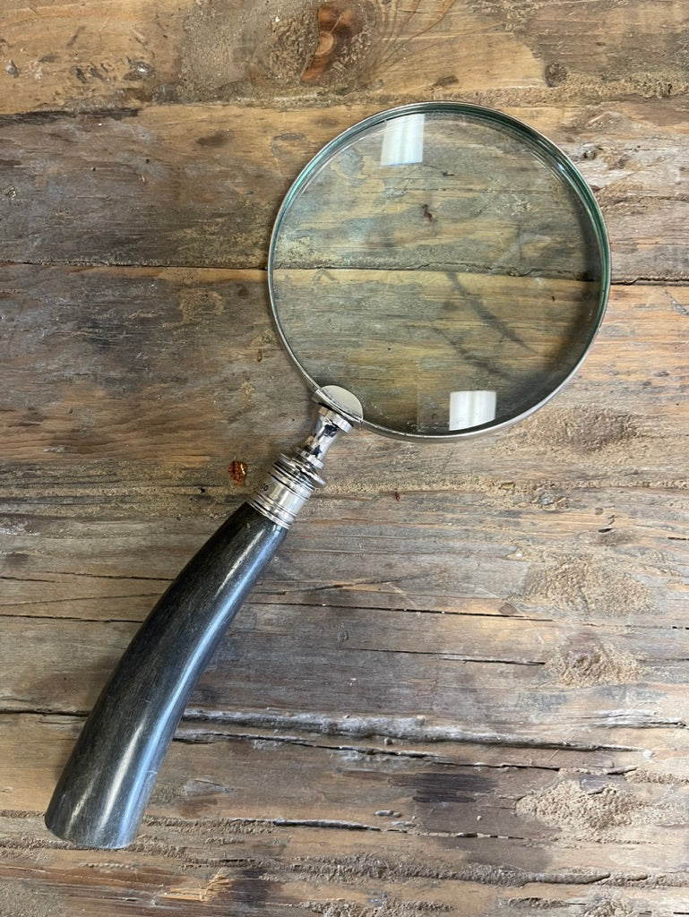 Charcoal Cattle Horn Magnifying Glass