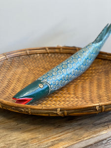 Vintage Carved Painted Wood Fish