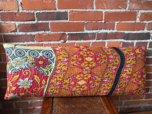 Kantha Inspired Lumbar Pillow
